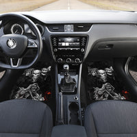 Skull Car Mats Five Skull With Motocycle - Wonder Print Shop