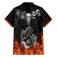 Skull Hawaiian Shirt Five Skull With Motocycle - Wonder Print Shop