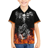 Skull Hawaiian Shirt Five Skull With Motocycle - Wonder Print Shop