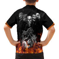 Skull Hawaiian Shirt Five Skull With Motocycle - Wonder Print Shop