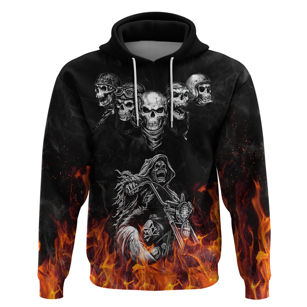 Skull Hoodie Five Skull With Motocycle DT01