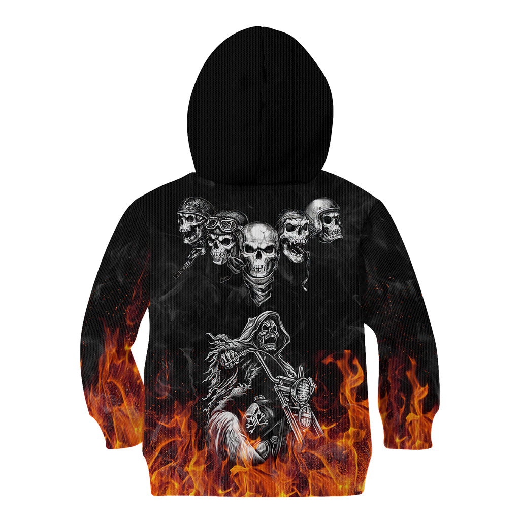 Skull Kid Hoodie Five Skull With Motocycle - Wonder Print Shop