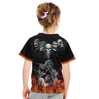 Skull Kid T Shirt Five Skull With Motocycle - Wonder Print Shop