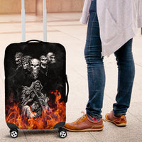 Skull Luggage Cover Five Skull With Motocycle - Wonder Print Shop