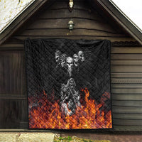 Skull Quilt Five Skull With Motocycle - Wonder Print Shop