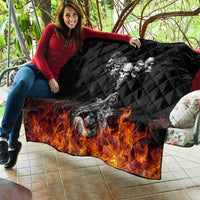 Skull Quilt Five Skull With Motocycle - Wonder Print Shop