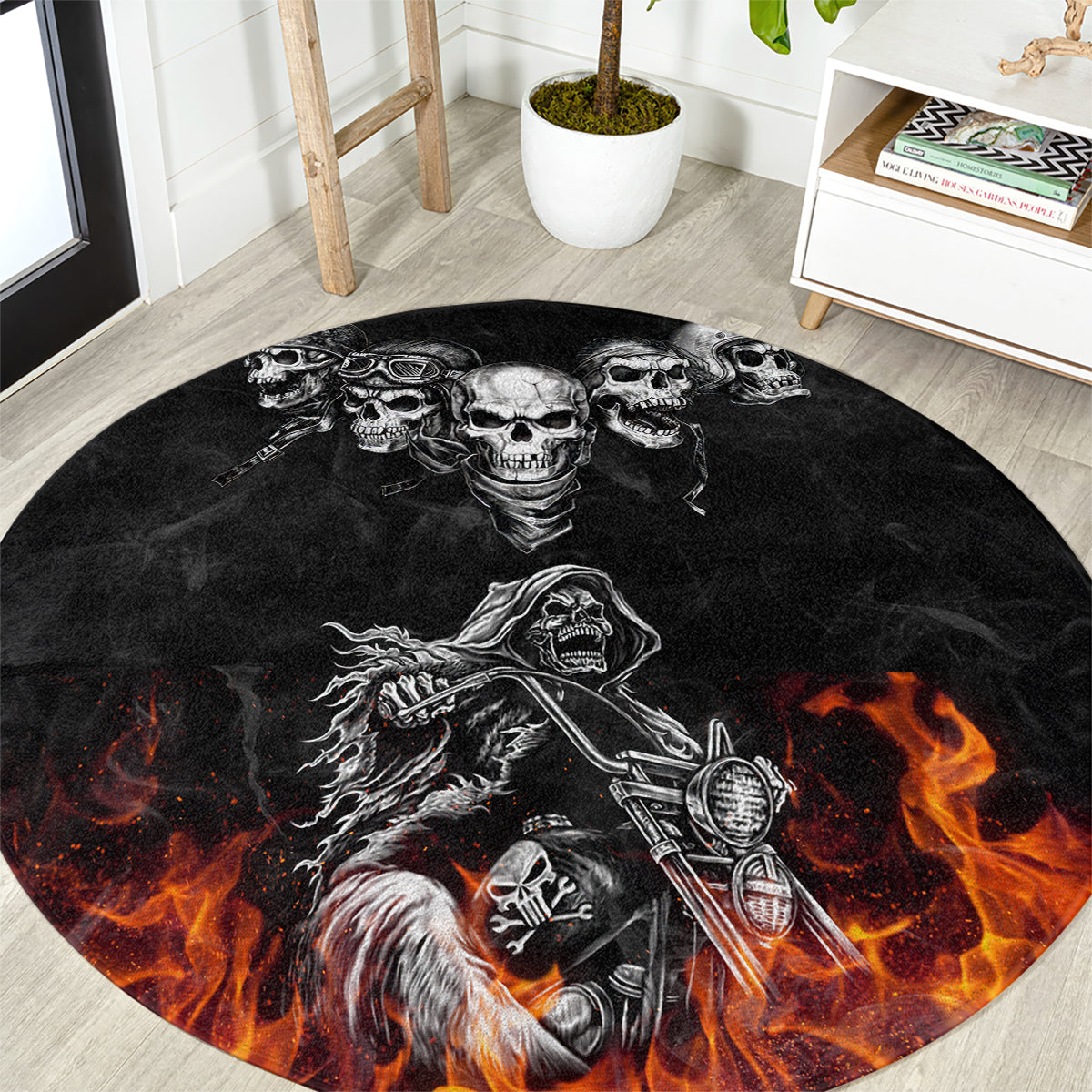skull-round-carpet-five-skull-with-motocycle