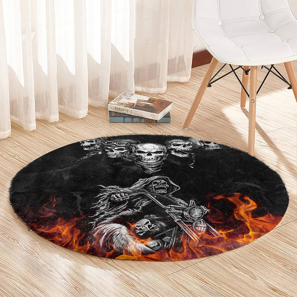 skull-round-carpet-five-skull-with-motocycle