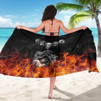Skull Sarong Five Skull With Motocycle - Wonder Print Shop