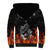 Skull Sherpa Hoodie Five Skull With Motocycle - Wonder Print Shop