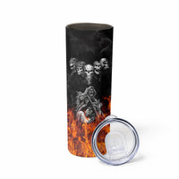 Skull Skinny Tumbler Five Skull With Motocycle - Wonder Print Shop