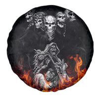 Skull Spare Tire Cover Five Skull With Motocycle - Wonder Print Shop
