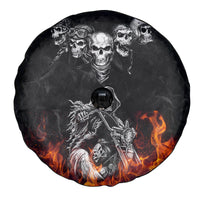 Skull Spare Tire Cover Five Skull With Motocycle - Wonder Print Shop