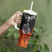 Skull Tumbler With Handle Five Skull With Motocycle - Wonder Print Shop