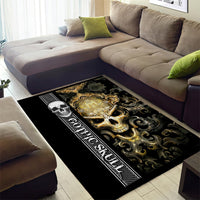 Golden Gothic Skull Area Rug Embracing Ancient Elegance - Wonder Print Shop