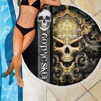 Golden Gothic Skull Beach Blanket Embracing Ancient Elegance - Wonder Print Shop