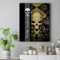 Golden Gothic Skull Canvas Wall Art Embracing Ancient Elegance - Wonder Print Shop