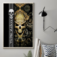 Golden Gothic Skull Canvas Wall Art Embracing Ancient Elegance - Wonder Print Shop