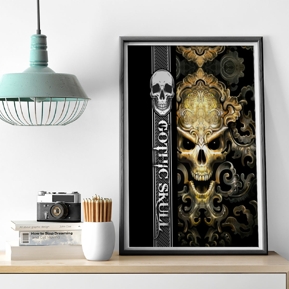 Golden Gothic Skull Canvas Wall Art Embracing Ancient Elegance - Wonder Print Shop