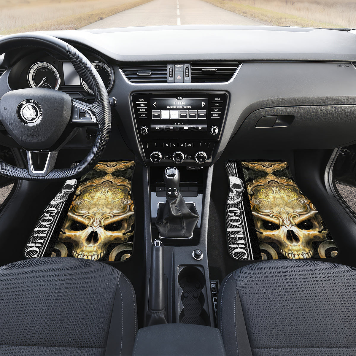 Golden Gothic Skull Car Mats Embracing Ancient Elegance - Wonder Print Shop