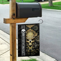 Golden Gothic Skull Garden Flag Embracing Ancient Elegance - Wonder Print Shop