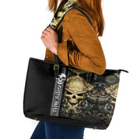 Golden Gothic Skull Leather Tote Bag Embracing Ancient Elegance - Wonder Print Shop