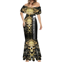 Golden Gothic Skull Mermaid Dress Embracing Ancient Elegance - Wonder Print Shop