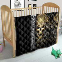 Golden Gothic Skull Quilt Embracing Ancient Elegance - Wonder Print Shop