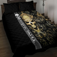 Golden Gothic Skull Quilt Bed Set Embracing Ancient Elegance - Wonder Print Shop