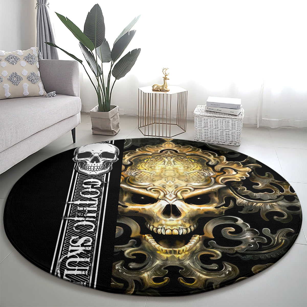 golden-gothic-skull-round-carpet-embracing-ancient-elegance