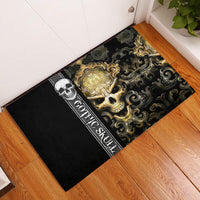 Golden Gothic Skull Rubber Doormat Embracing Ancient Elegance - Wonder Print Shop