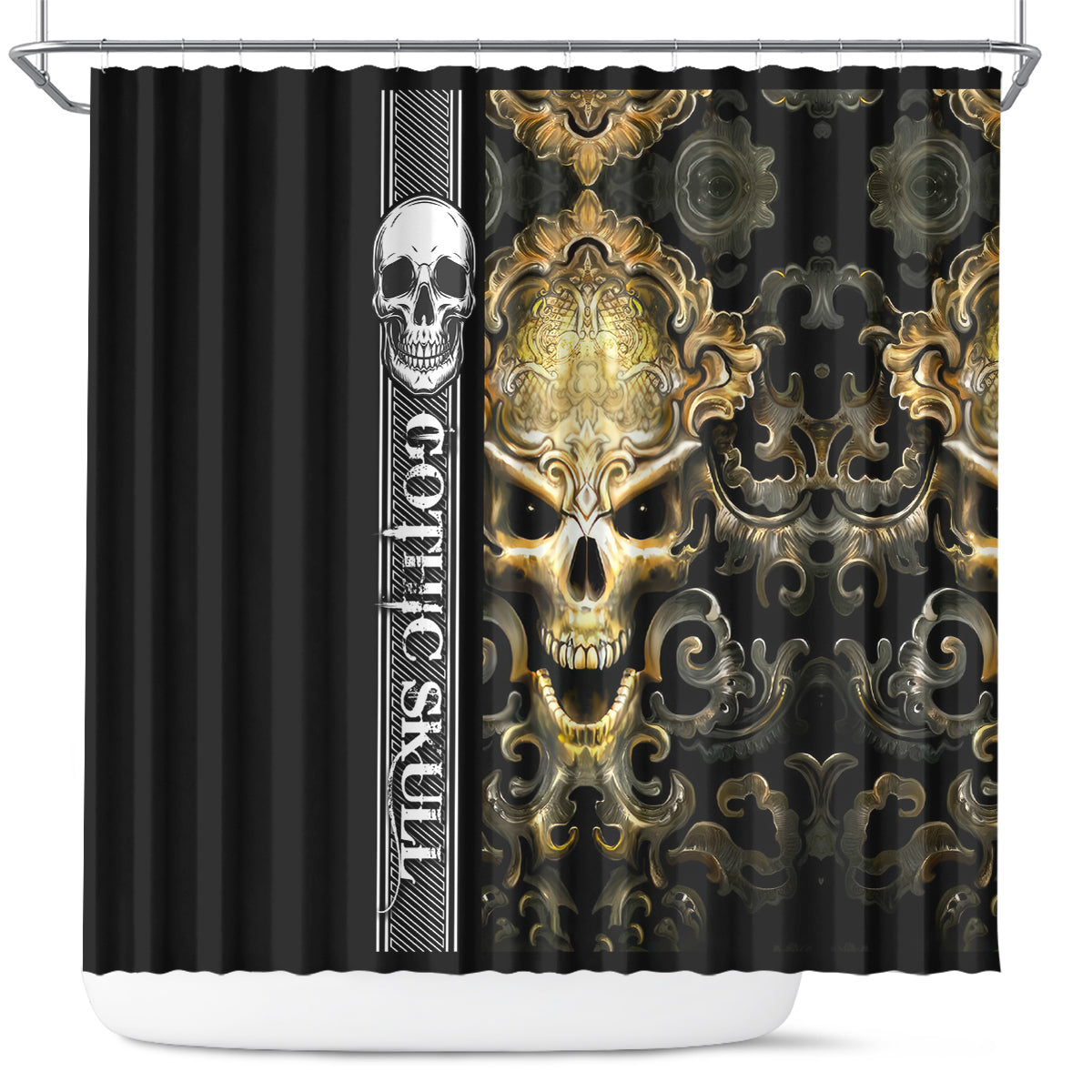 golden-gothic-skull-shower-curtain-embracing-ancient-elegance