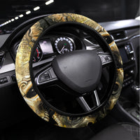 Golden Gothic Skull Steering Wheel Cover Embracing Ancient Elegance - Wonder Print Shop