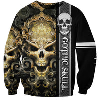 Golden Gothic Skull Sweatshirt Embracing Ancient Elegance - Wonder Print Shop