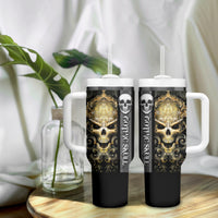 Golden Gothic Skull Tumbler With Handle Embracing Ancient Elegance - Wonder Print Shop