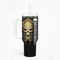 Golden Gothic Skull Tumbler With Handle Embracing Ancient Elegance - Wonder Print Shop