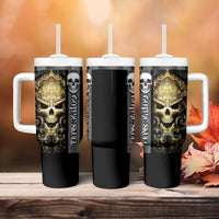 Golden Gothic Skull Tumbler With Handle Embracing Ancient Elegance - Wonder Print Shop