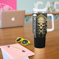 Golden Gothic Skull Tumbler With Handle Embracing Ancient Elegance - Wonder Print Shop