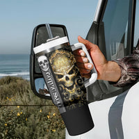 Golden Gothic Skull Tumbler With Handle Embracing Ancient Elegance - Wonder Print Shop