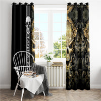Golden Gothic Skull Window Curtain Embracing Ancient Elegance - Wonder Print Shop
