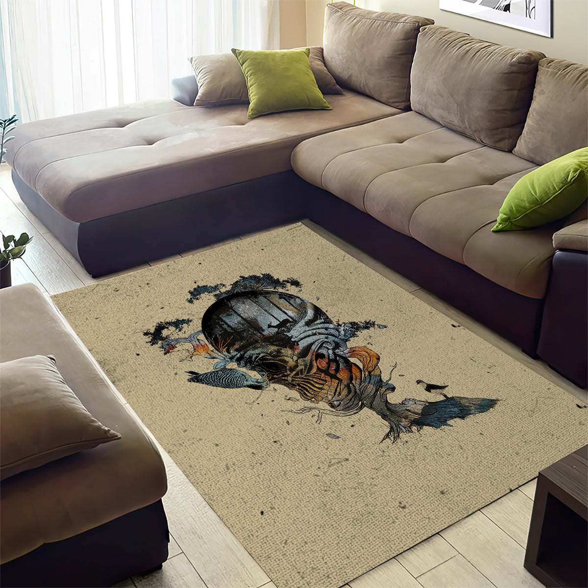 Skull Area Rug Hello Darkness My Old Friend - Wonder Print Shop