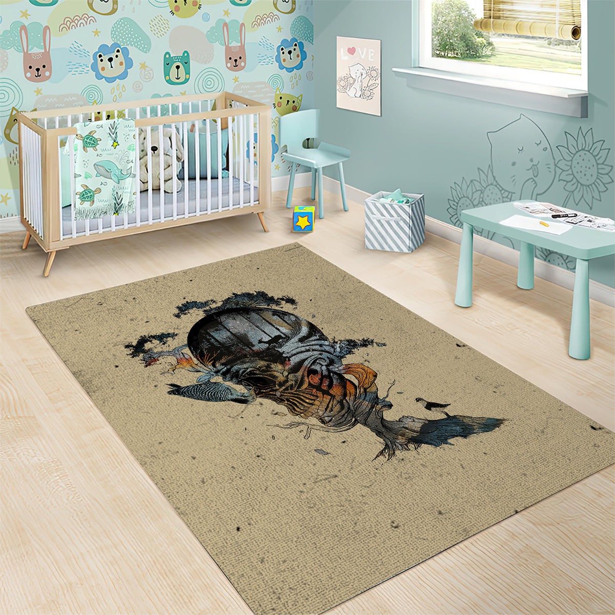 Skull Area Rug Hello Darkness My Old Friend - Wonder Print Shop