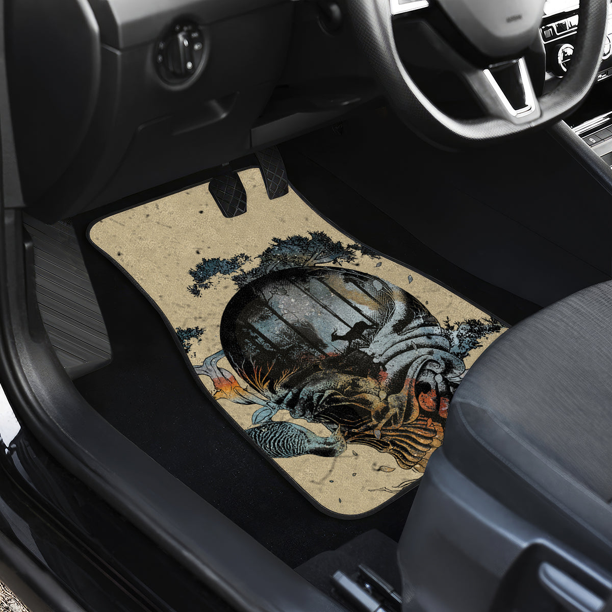 Skull Car Mats Hello Darkness My Old Friend - Wonder Print Shop