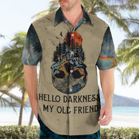 Skull Hawaiian Shirt Hello Darkness My Old Friend - Wonder Print Shop
