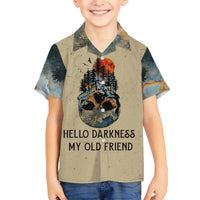 Skull Hawaiian Shirt Hello Darkness My Old Friend - Wonder Print Shop