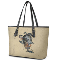 Skull Leather Tote Bag Hello Darkness My Old Friend - Wonder Print Shop
