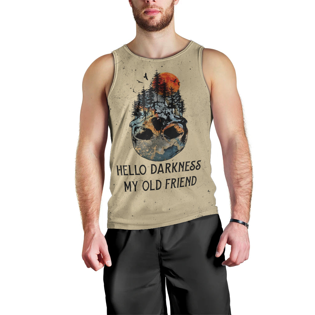 Skull Men Tank Top Hello Darkness My Old Friend DT01