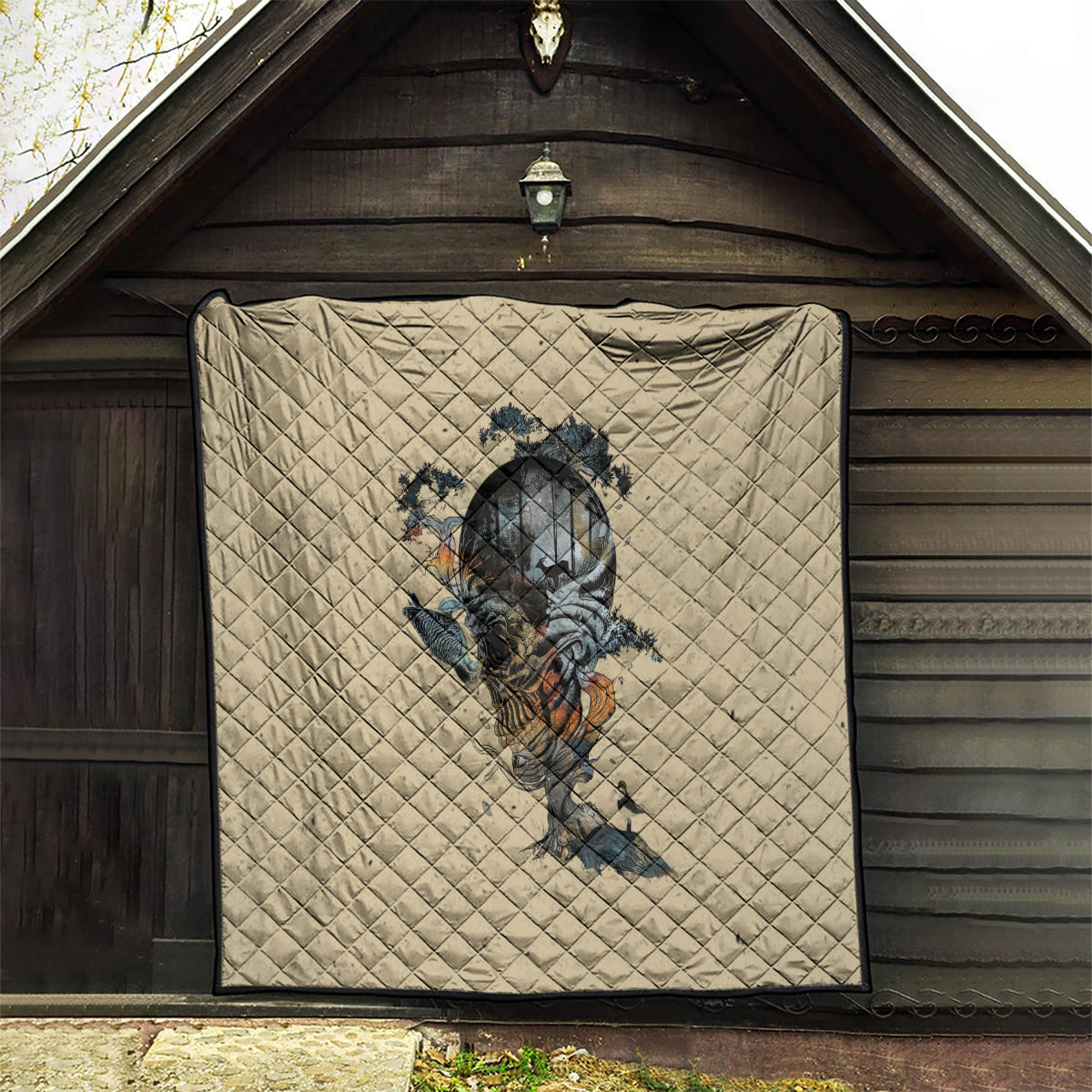 Skull Quilt Hello Darkness My Old Friend - Wonder Print Shop