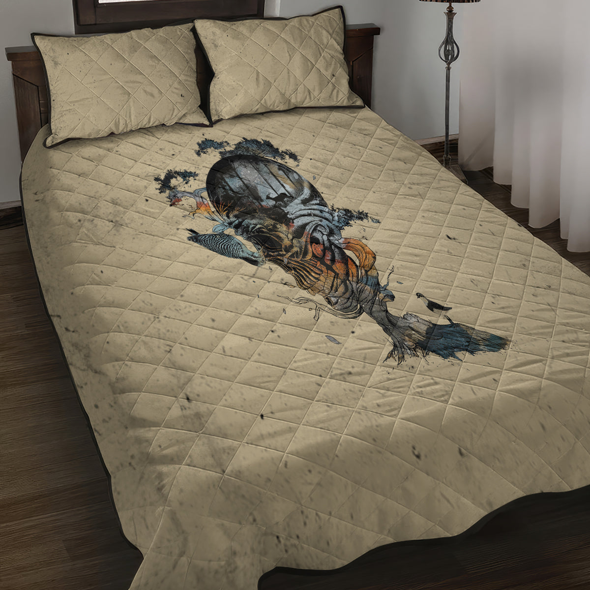 Skull Quilt Bed Set Hello Darkness My Old Friend - Wonder Print Shop