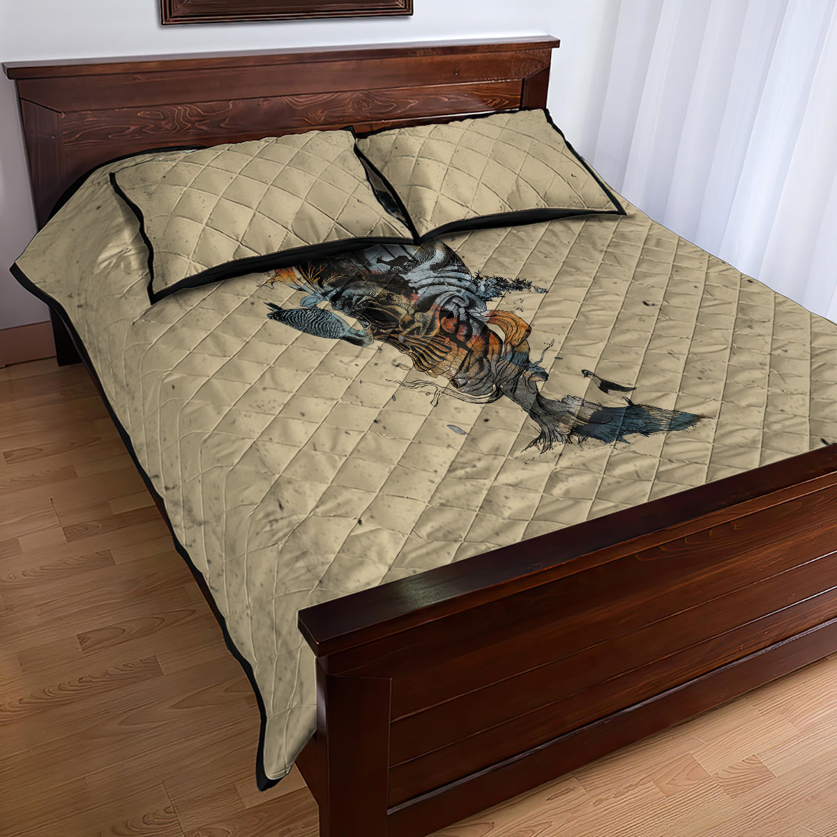 Skull Quilt Bed Set Hello Darkness My Old Friend - Wonder Print Shop